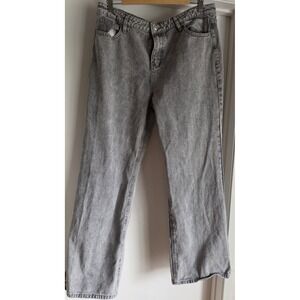 Ashley Mason Women's Jeans Size 13/31 Straight Gray Cotton Denim BOWS